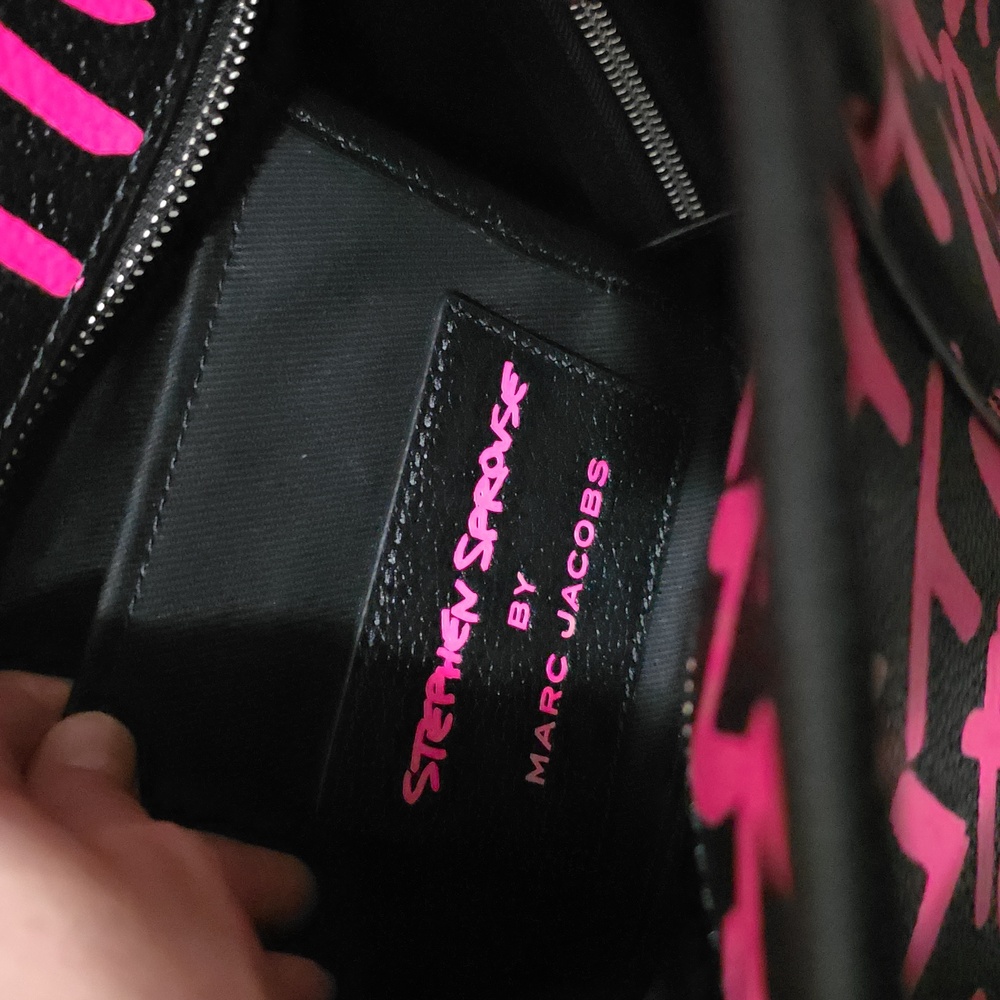Marc Jacobs x Stephen Sprouse Black and Hot Pink Graffiti The Tote Bag - Picture 11 of 13